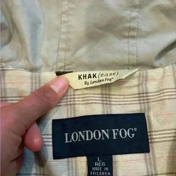 London Fog Womens  Jacket Khak (Ease) Button-Up Removable Hood Khaki Size L - Picture 7 of 8